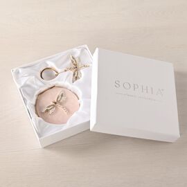 Sophia Classic Compact Mirror and Keyring Gift Set - Blush Dragonfly