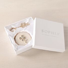 Sophia Classic Compact Mirror and Keyring Gift Set - Lucky Flower