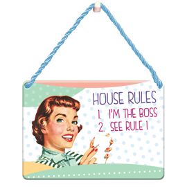 **MULTI 2** She Who Must Be Obeyed Tin Plaque House Rules