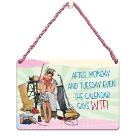**MULTI 2** She Who Must Be Obeyed Tin Plaque After Monday And Tuesday Even The...