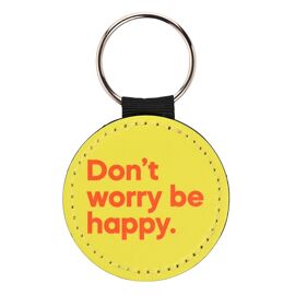 Say It With Songs PU Leather Keyring - Don't Worry Be Happy - Bobby McFerrin