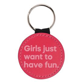 Say It With Songs PU Leather Keyring - Girls Just Want To Have Fun - Cyndi Lauper