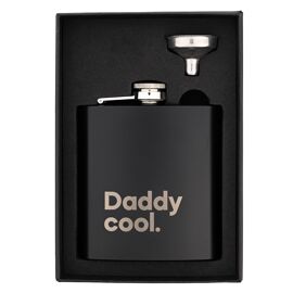 Say It With Songs Hip Flask With Funnel Medium - 6oz Matt Black - Daddy Cool - Boney M.