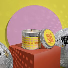 Say It With Songs 250ml Tin Candle - Don't Worry Be Happy - Bobby McFerrin