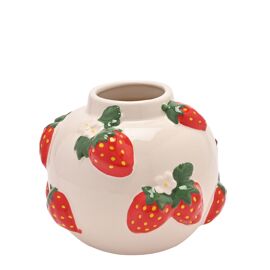 The Cottage Garden Hand Painted Vase Small - Strawberry