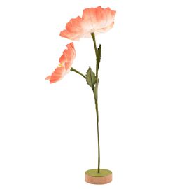 The Cottage Garden Flower Stand - Two Orange Flowers on Single Stem