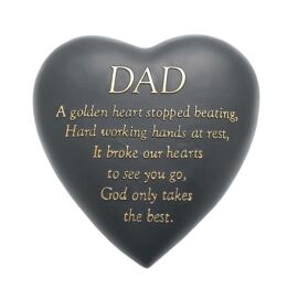 Thoughts Of You Graveside Dark Grey Heart Plaque - Dad