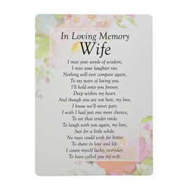**MULTI 12** Graveside Cards - In Loving Memory Wife