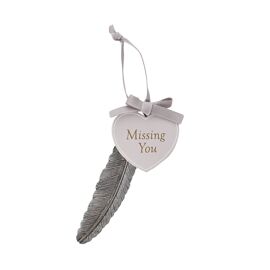 **MULTI 6**Thoughts of You Feather Plaque 13cm "Missing You"