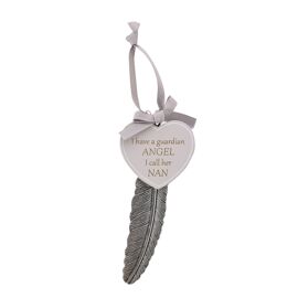 **MULTI 6** Thoughts of You Feather Plaque 13cm "Nan"