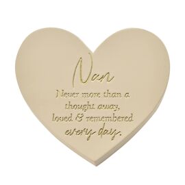 Thoughts of You Memorial Graveside Ivory Heart Plaque - Nan