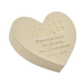 Thoughts of You Memorial Graveside Ivory Heart Plaque - Wife