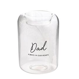 Thoughts of You Feather Glass Tea Light Holder - Dad