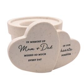Thoughts of You Graveside Double Heart Vase - Mum & Dad