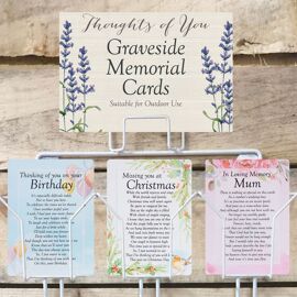 Thoughts of You White Memorial Card Display + Header