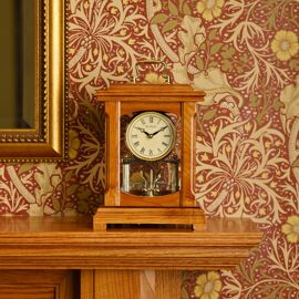 Wm.Widdop Wood Mantel Clock Lantern Style With Handle