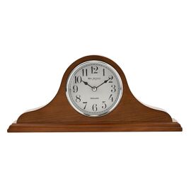 Napoleon Oak Finish Wooden Mantel Clock with Arabic Dial
