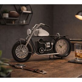 Hometime Metal Mantle Clock - Motorbike