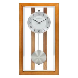 Wm.Widdop Oak Finish Pendulum Wall Clock 43cm Roman Dial