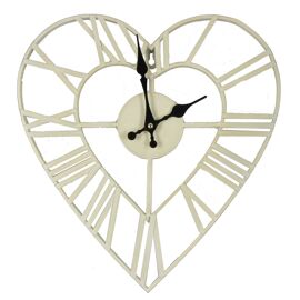 Metal Heart Shape Wall Clock 34.5cm