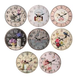 **ASTD MULTI 8** Hometime Vintage Wall Clocks Assorted