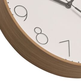 Hometime Round Wall Clock Light Wood Grain Effect 23cms