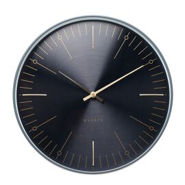 Interval Wall Clock 40cm - Black & Gold