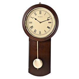 Wm. Widdop Dark Walnut Finish Pendulum Wall Clock