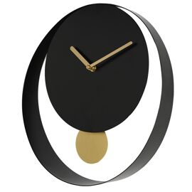 Interval Pendulum Wall Clock 30cm - Black & Gold