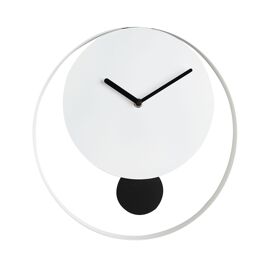 Interval Pendulum Wall Clock 30cm - White & Black