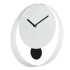 Interval Pendulum Wall Clock 30cm - White & Black