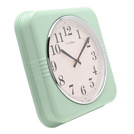 Hometime Square Retro Sage Metal Wall Clock 30cm