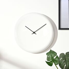 Interval White Ceramic Disc Clock 30cm