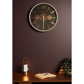 Wm.Widdop Round Wall Clock With Moving Gears - 45cm