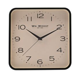 Wm. Widdop Square Metal Wall Clock 25cm - Black