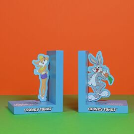 Warner Bros Looney Tunes Bugs Bunny And Lola Wooden Book Ends
