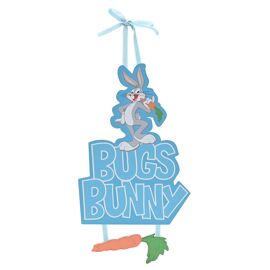 Warner Bros Looney Tunes Bugs Bunny MDF Plaque With Hanging Carrot - 15cm