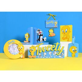 Warner Bros Looney Tunes Tweety Pie MDF-Plakette mit schwingendem Tweety – 15 cm