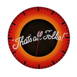 Warner Bros Looney Tunes "That's All Folks" Glass Clock - 30cm
