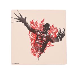 Warner Bros Nightmare on Elm Street Square Coaster - Freddy on Fire