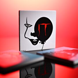 Warner Bros IT Square Coaster - Pennywise Face and Balloon
