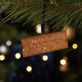Warner Bros Polar Express Golden Train Ticket Hanging Tree Decoration