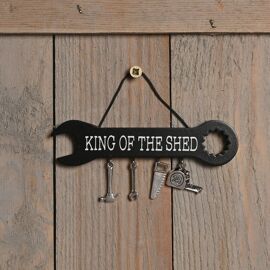 **MULTI 6** Well Crafted Spanner Shaped Plaque - King of the Shed