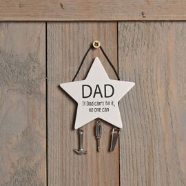 **MULTI 6** Well Crafted Star Shaped Plaque - If Dad Can't Fix it No One Can