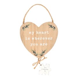 **Multi 3**Love Story Heart Plaque "My Heart Is Wherever