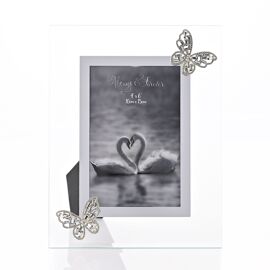 Always & Forever Glass Frame 3D Butterfly 4" x 6"