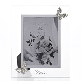 Always & Forever Glass Frame 3D Butterfly 5" x 7" 'LOVE'