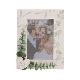 Love Story 'True Love' White Frame with Leaves - 4" x 6"