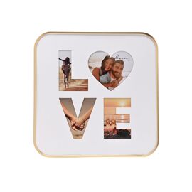 Love Gold Collage Frame Holds 4 Photos - 16" x 16"