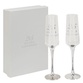 Amore Straight Flutes Set of 2 - 25th Anniversary